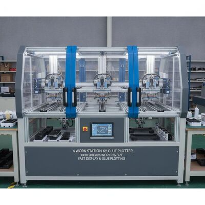4 Σταθμός εργασίας XY Glue Plotter με μέγεθος εργασίας 3000x2000mm για εφαρμογές Hot Melt και Cold Glue